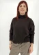 Turtelneck Boxy jumper in wool and cashmere - Coffee