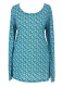 Kokon shirt in silk and organic cotton - Blue Pattern