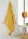 Fouta honeycomb towel 100x200 cm in recycled cotton - mustard