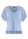 Women's wide t-shirt in hemp and organic cotton - Acqua