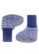 Organic wool and cotton fleece baby booties - Melange blue