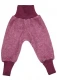 Children's trousers made of wool fleece and organic cotton - Red melange