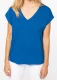 T-shirt oversize da donna scollo a V in cotone bio - Blu