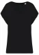 Women's V-neck oversize T-shirt in organic cotton - Black