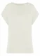 Women's V-neck oversize T-shirt in organic cotton - Ivory