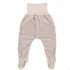 Footed pants for newborn made from organic cotton chenille - Beige melange