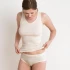 Woman waist slip in organic cotton - Natural white