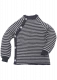 Kimono shirt in pure merinos organic wool - Natural/gray striped