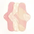 Woman sanitary pads in organic cotton - Night set of 3 - Pink pattern