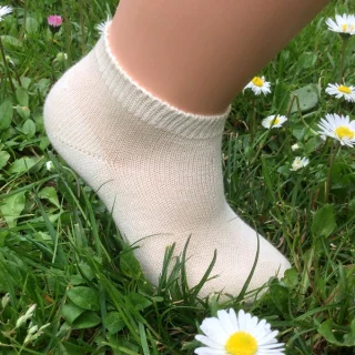 Low cut socks in undyed organic cotton_43193