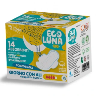 Ecoluna ™ sanitary napkin compostable Day - 14 pcs_62079