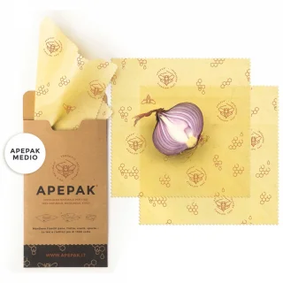 Apepack Duo M 2 pcs 25x25 cm - organic cotton  and beeswax food film_62783