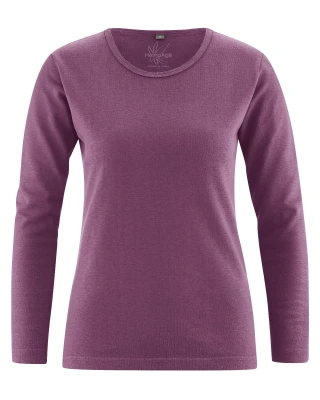 Basic shirt for women in hemp and organic cotton_96130