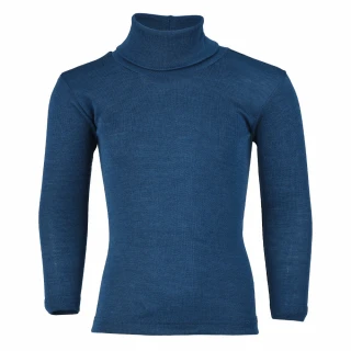 Turtleneck unisex long sleeve shirt in wool and silk_51734