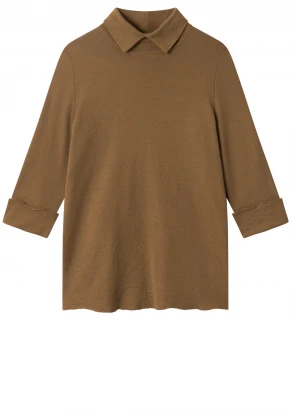 BLUSBAR sweater with collar for women in pure merino wool_97977