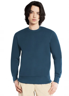 Unisex crewneck sweatshirt in pure organic cotton - DENIM_100531