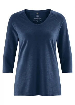 Women's jersey with 3/4 sleeves made of hemp and organic cotton_103053