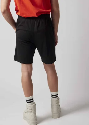 Black jersey shorts for men in organic organic cotton_103622