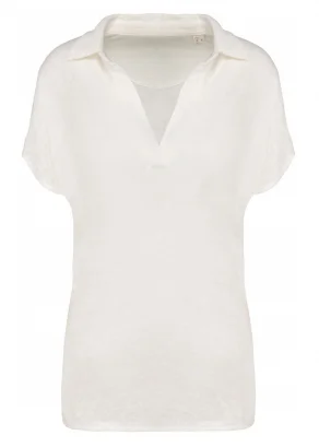 Polo Lina for woman in Linen - Ivory_103409