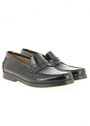Women's Callen Black leather moccasin shoes_106191