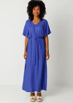 Women's Karla royal blue dress in Ecovero_108279