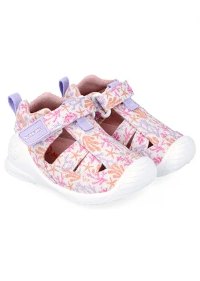 Baby Coral ergonomic and natural cotton sandals for girls_109637