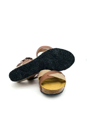 Women's Bercy sandals in cork and natural leather_110452