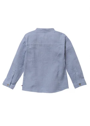 Camicia Mussola Celeste per bambini in puro cotone biologico_109332