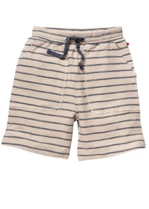 Bermuda shorts Beige stripes for children in pure organic cotton_109386