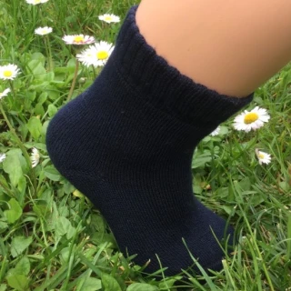 Non-slip terry blue socks in organic cotton_43250