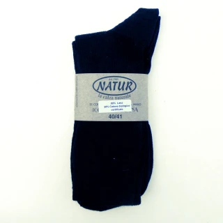 Short Navy socks in organic wool and organic cotton_43228
