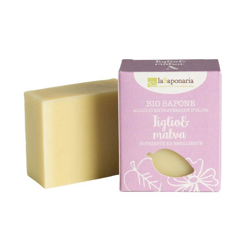 Organic oil solid soap with lime and mauve
