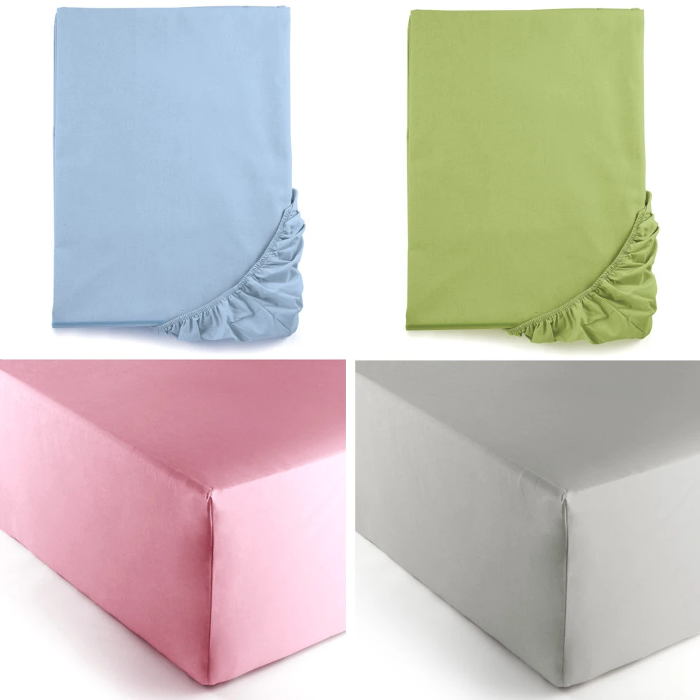 Single bed corner sheet Coloured in Organic cotton