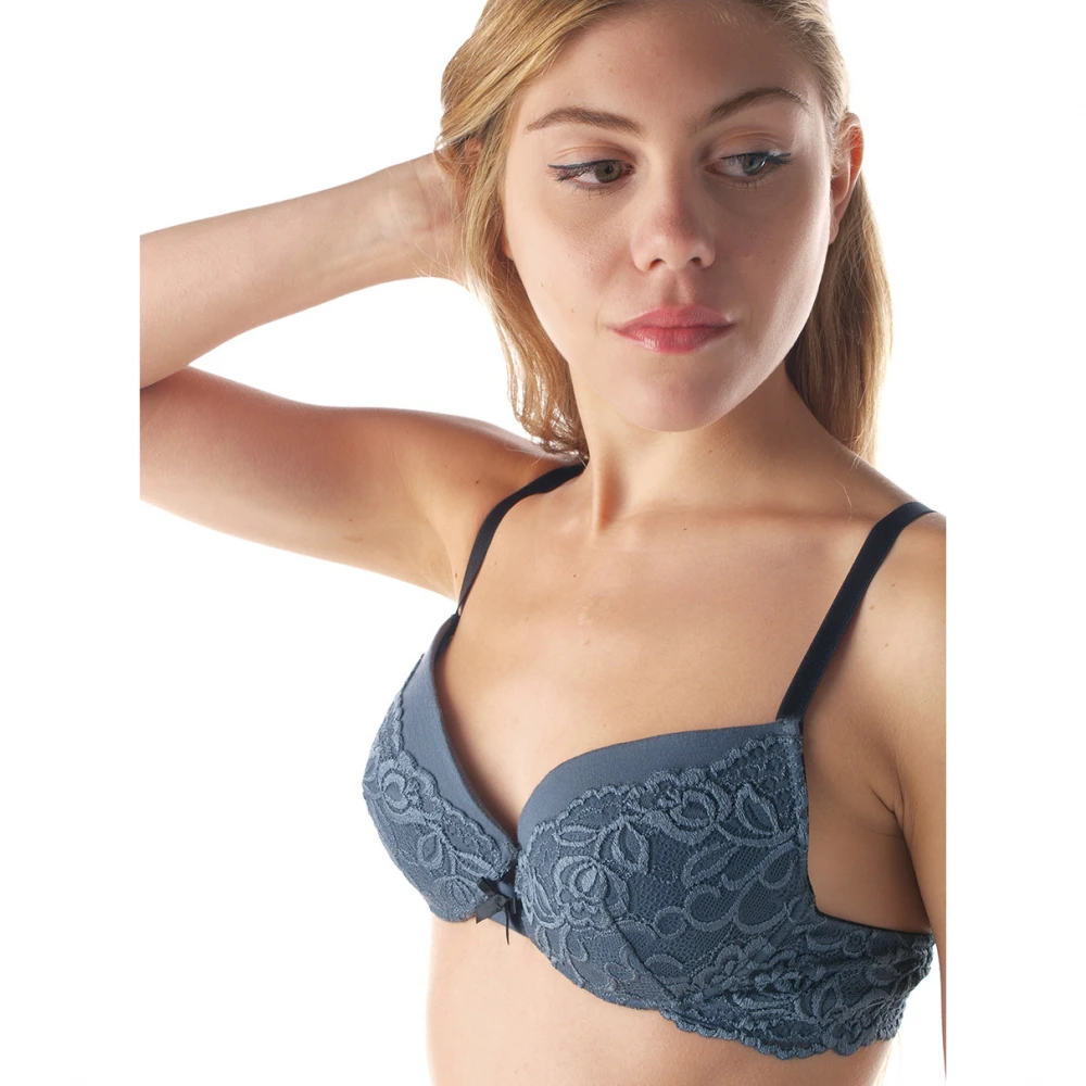 Preformed Modal and Cotton Bra with Lace