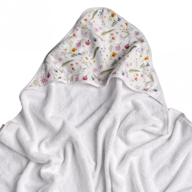 Bamboo Summer Meadow terry towel with hood