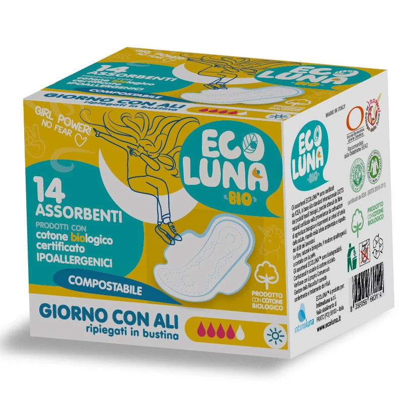 Ecoluna ™ sanitary napkin compostable Day - 14 pcs