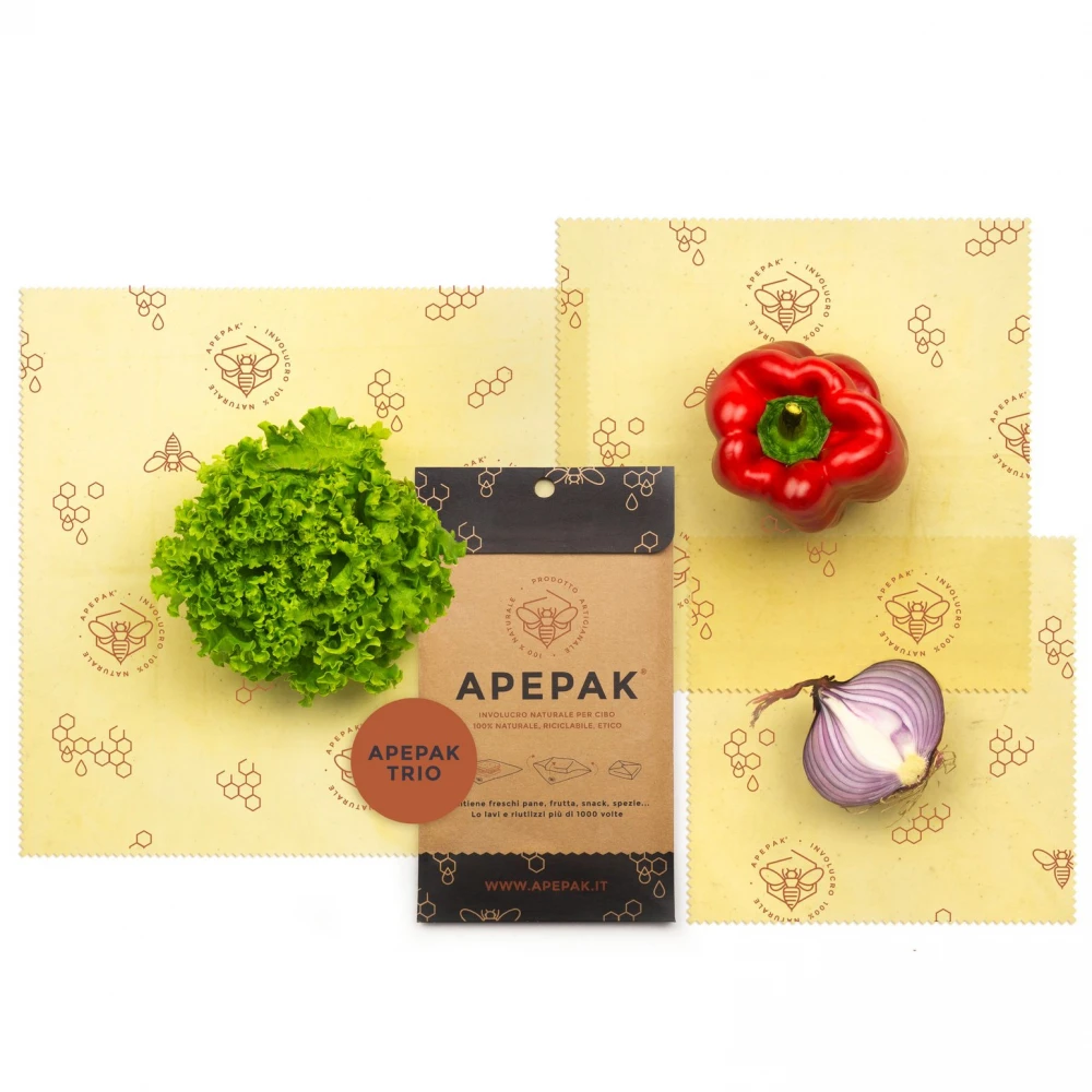 Apepack Trio 3 pcs M L XL - organic cotton  and beeswax food film