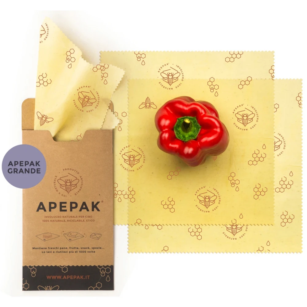 Apepack Duo L 2 pcs 30x30 cm - organic cotton  and beeswax food film
