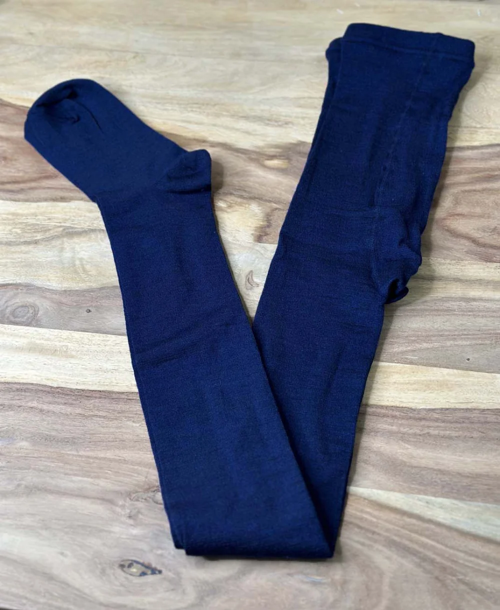 Woman tights in wool and silk Blue