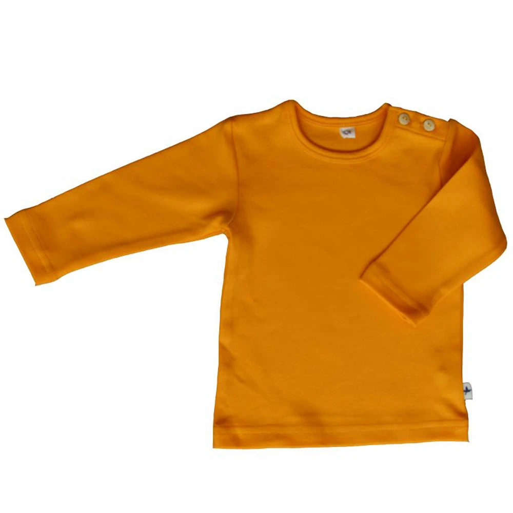 Sun yellow organic cotton long sleeve shirt