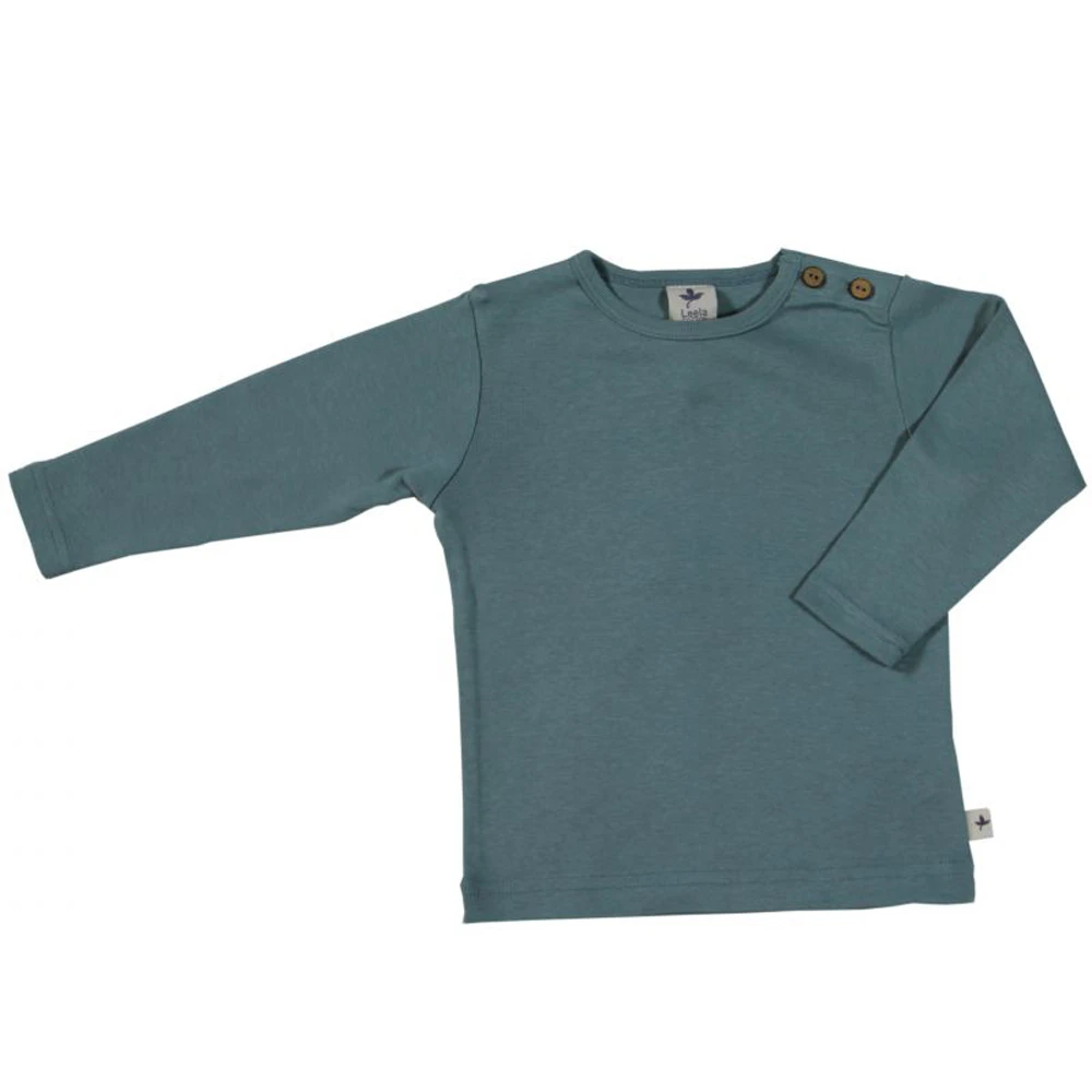 Avio blue organic cotton long sleeve shirt