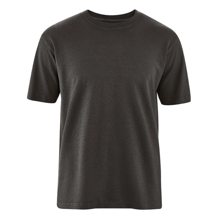 Man basic t-shirt in hemp and organic cotton Black