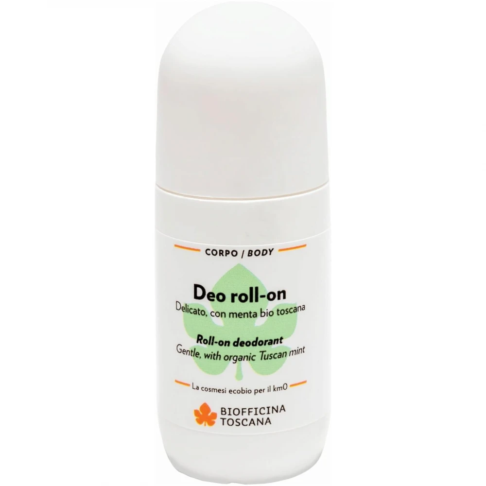Delicate roll-on deodorant, with organic Tuscan mint