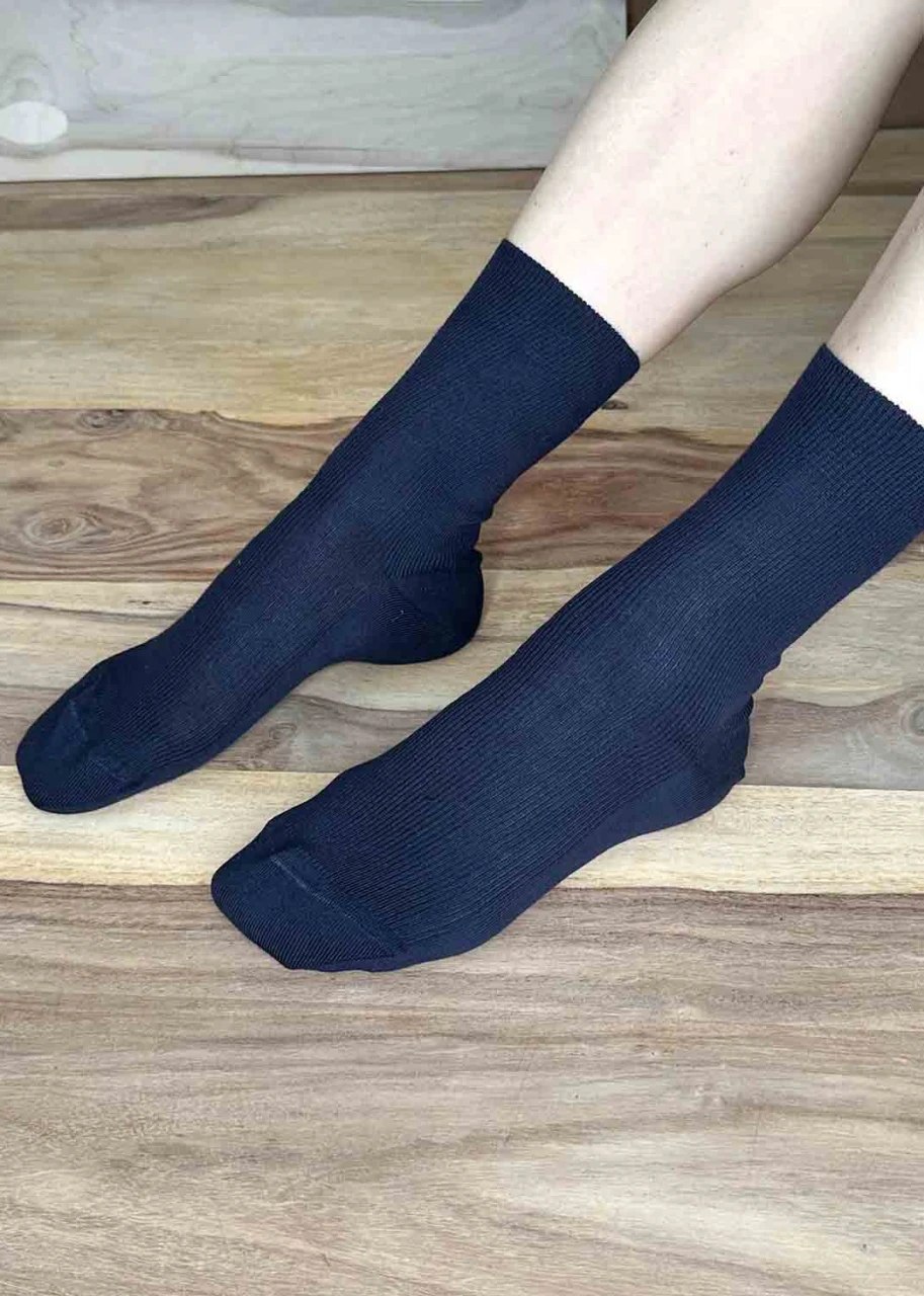 Short socks blue navy in organic cotton
