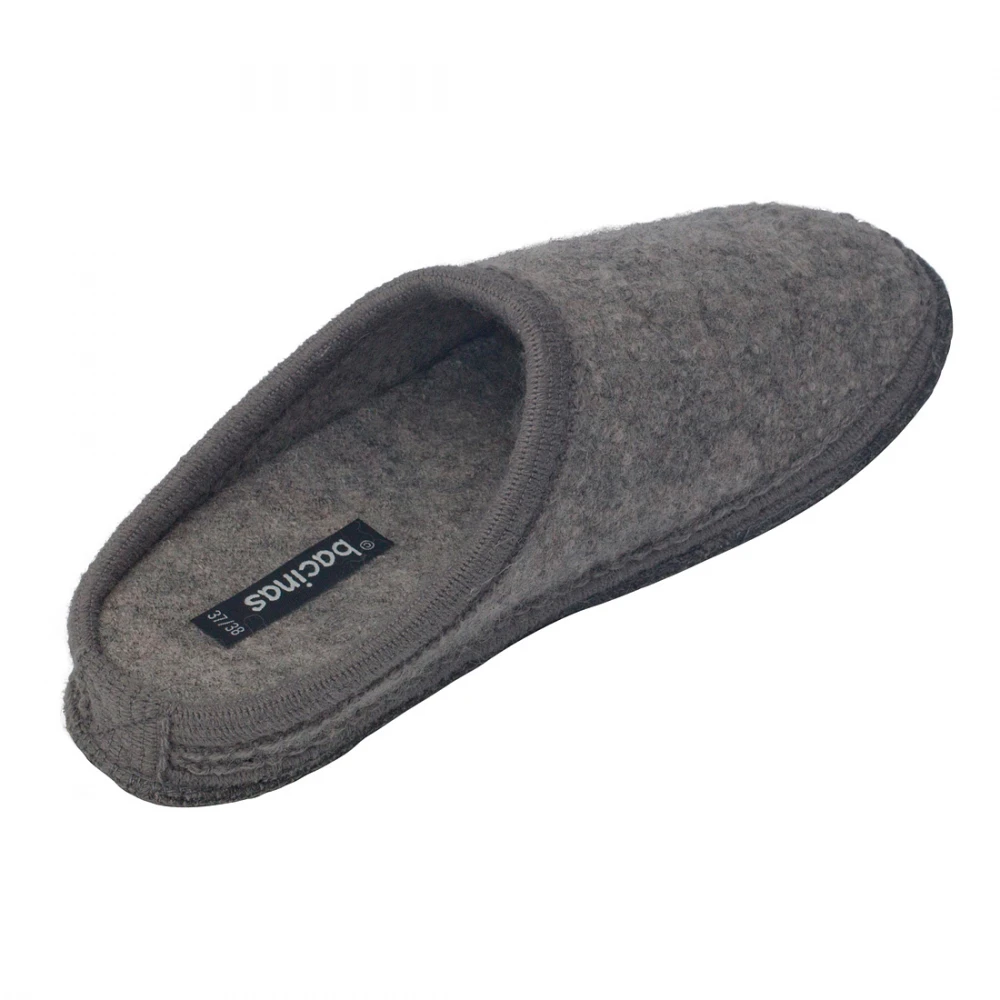 Slippers in pure boiled wool GRAY_69065