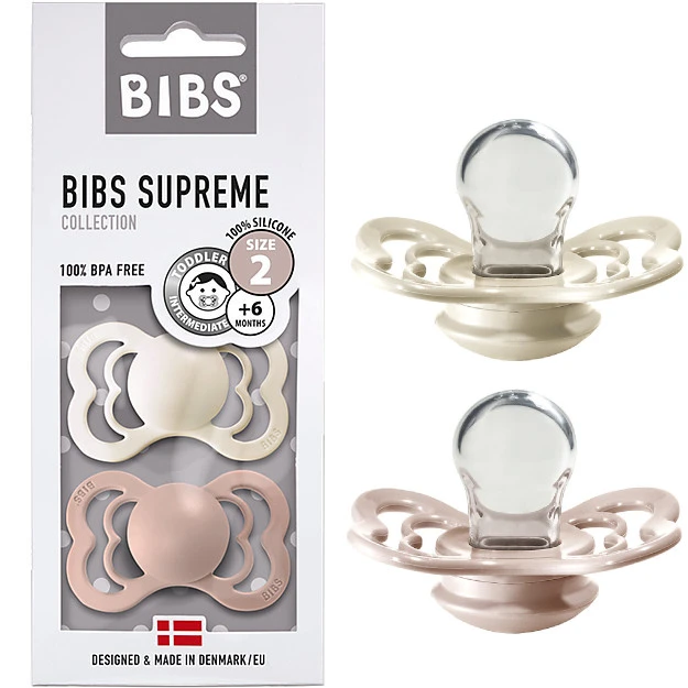 BIBS Supreme pacifiers 2 pcs Ivory and Blush Pink
