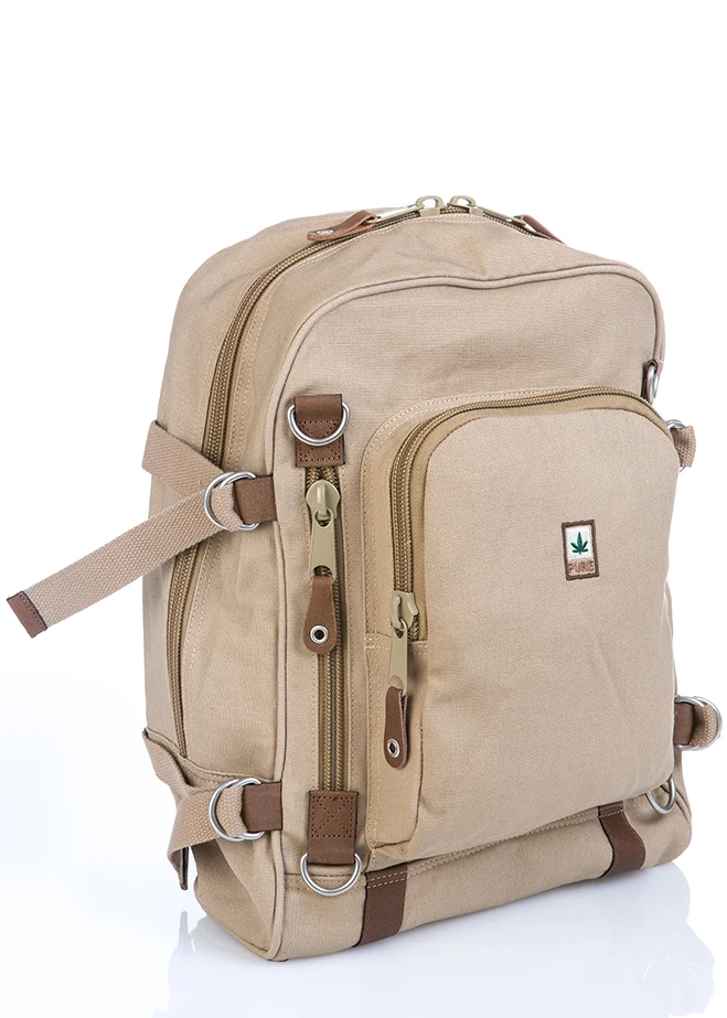 Backpack with external zip PURE HF in hemp
