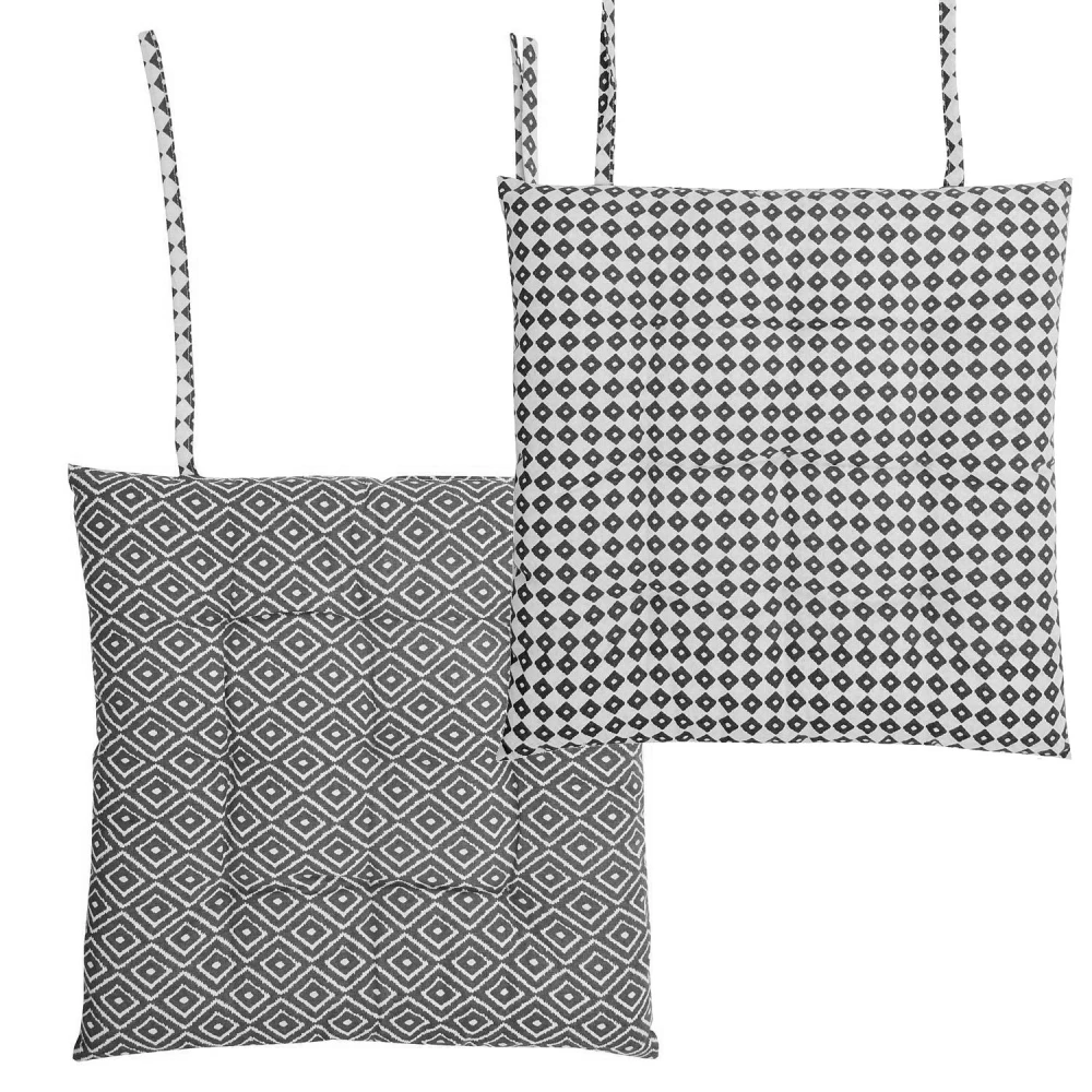 TWO FACES square chair cushion in Organic Cotton