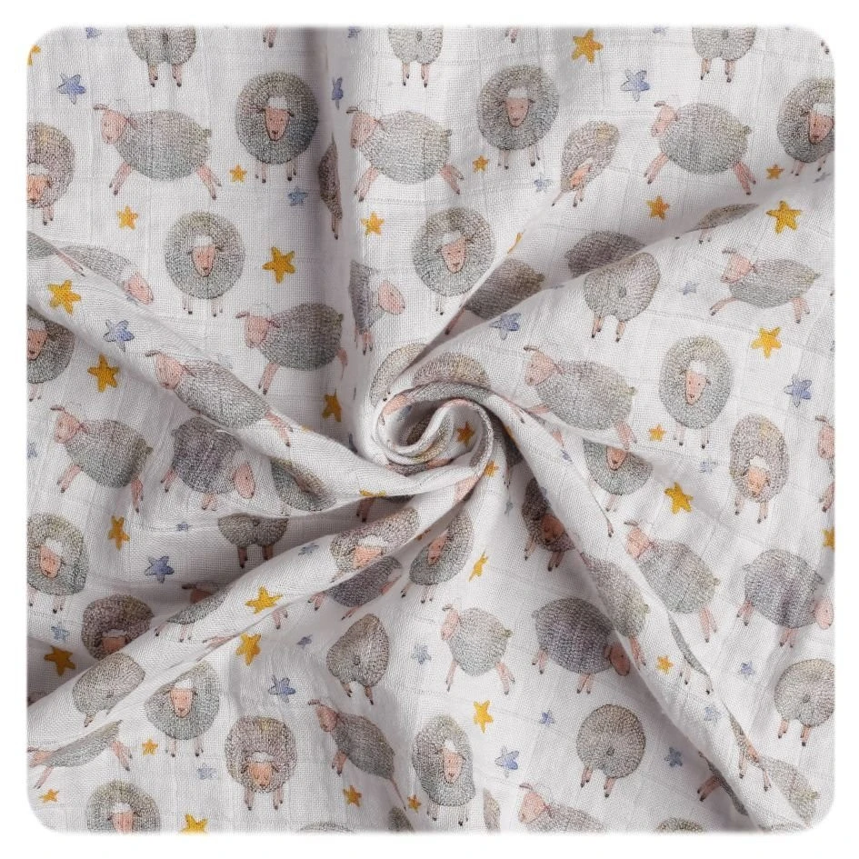 Muslin for wrapping in organic cotton Dreamy Sheeps_76052