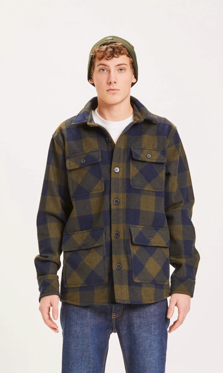 Overshirt Pine in recycled wool and polyester